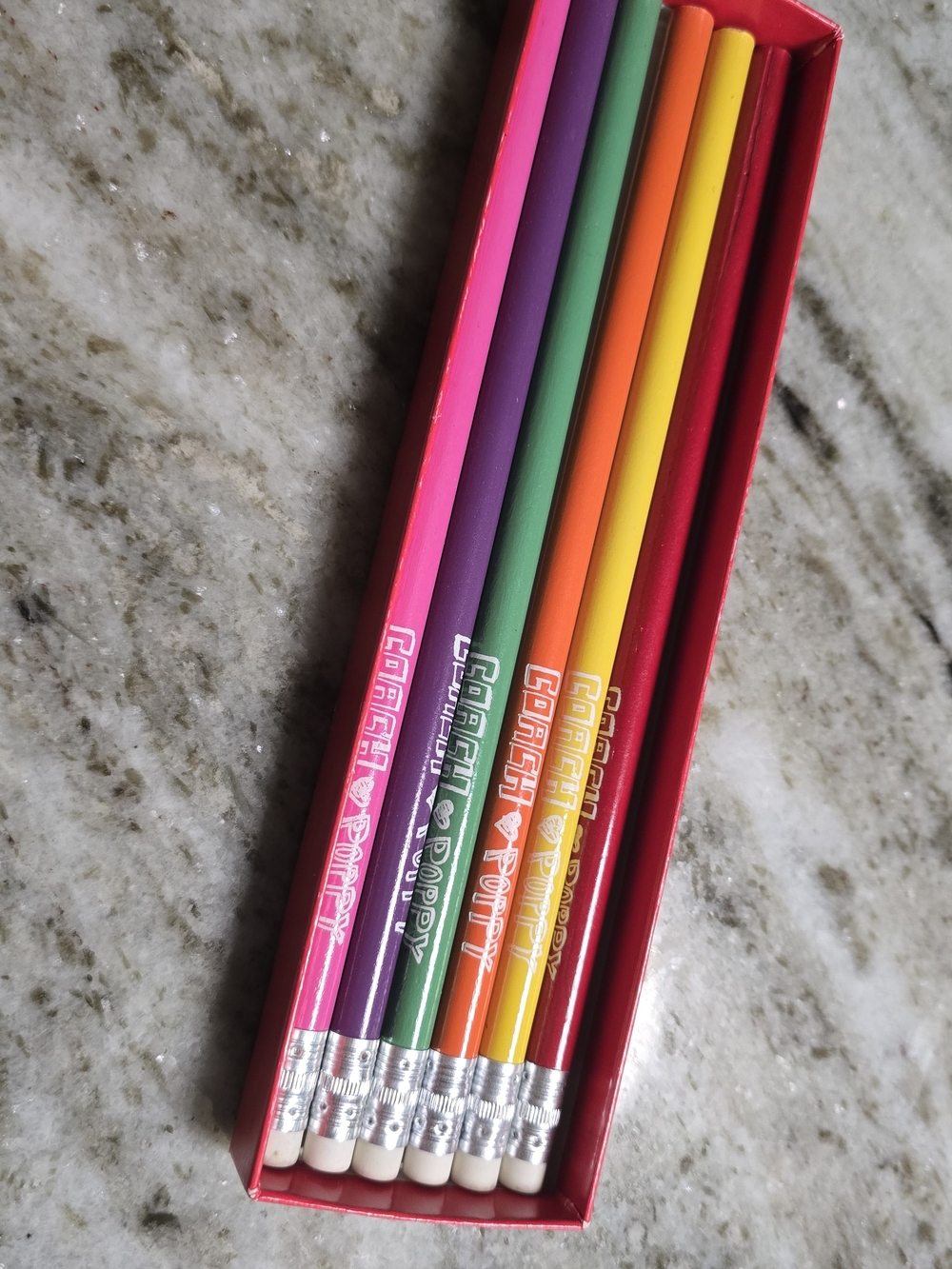 Coach Colorful Poppy Pencil Set. - Picture 4 of 6